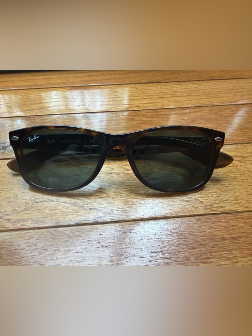 Ray-Ban Wayfarer Sunglasses in Tortoise with Dark Green Lenses